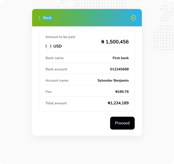 Named Payout user interface showing transaction details